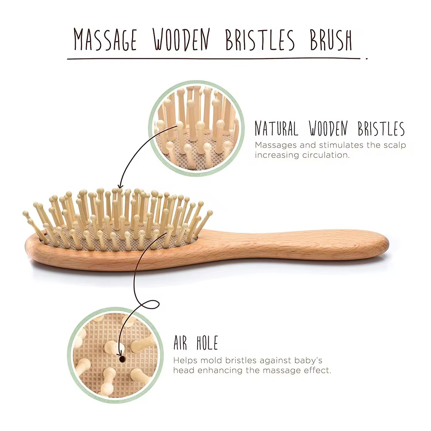 Baby Wooden Hairbrush Set