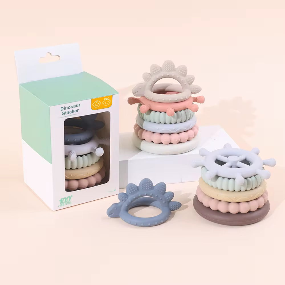 Dinosaur Silicone Stacking Toy