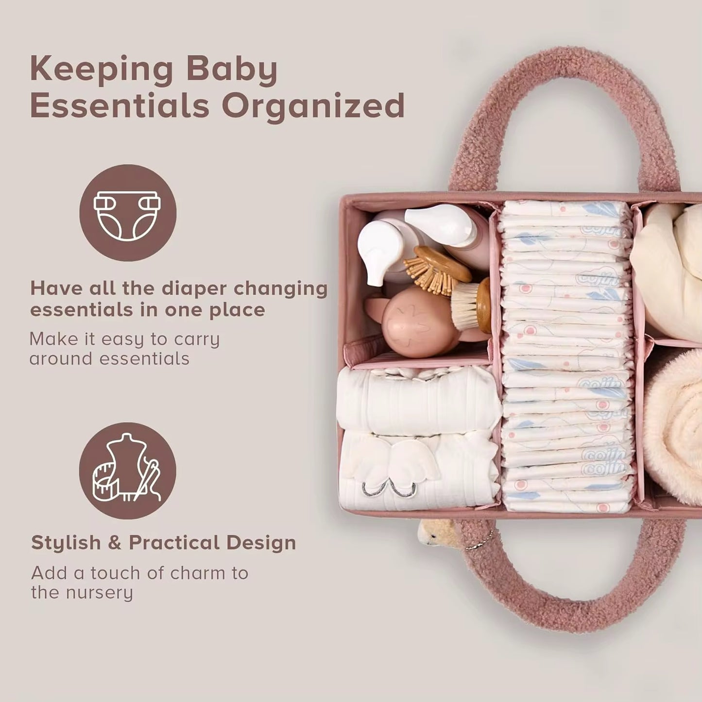 Blossom Baby Sherpa Nappy Caddy